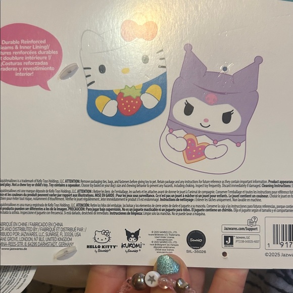 Kuromi Hello Kitty Chew Mees Squishmallow Squeaky Toy Plush Dog - Picture 4 of 4